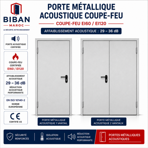 Porte Acoustique coupe feu 29dB-36dB