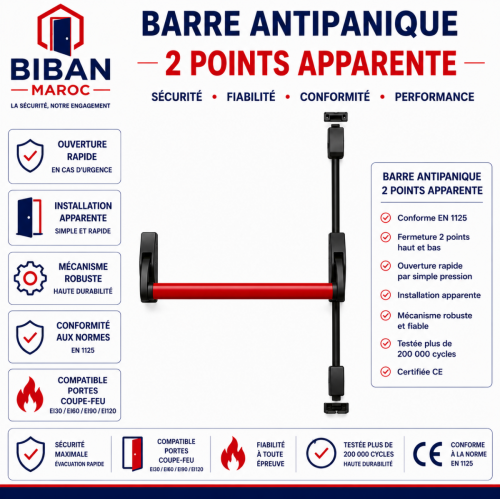 Barre anti panique 2 points apparente  