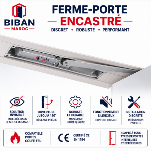 Ferme porte encastré