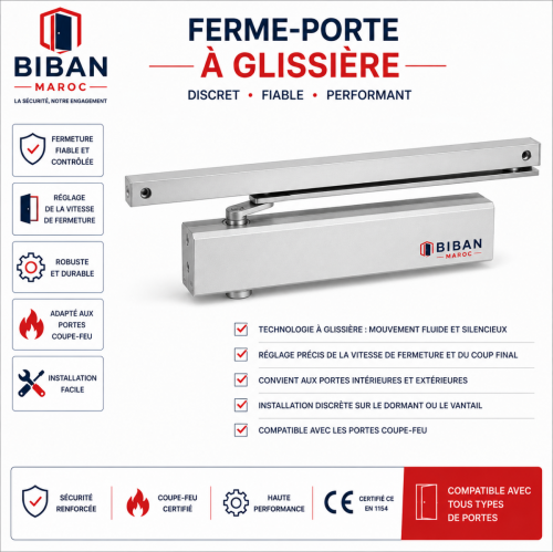 Fermes porte à glissiére