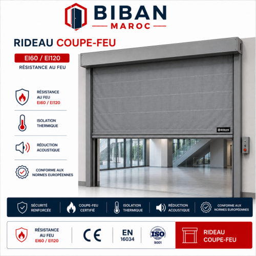 Rideau coupe feu EI60/EI120/EI180
