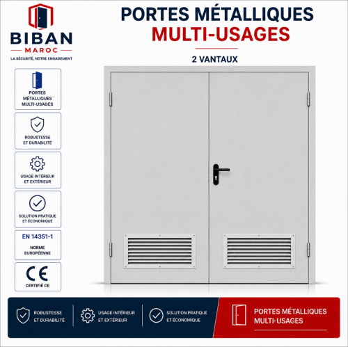 Porte de service 2 vantaux 1350x2100