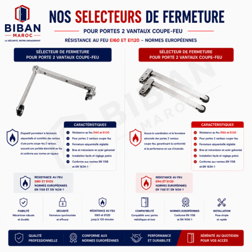 Sélecteur de fermeture pour porte coupe-feu 