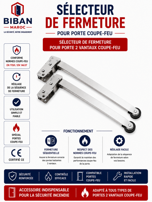 Sélecteur de fermeture pour porte coupe-feu 