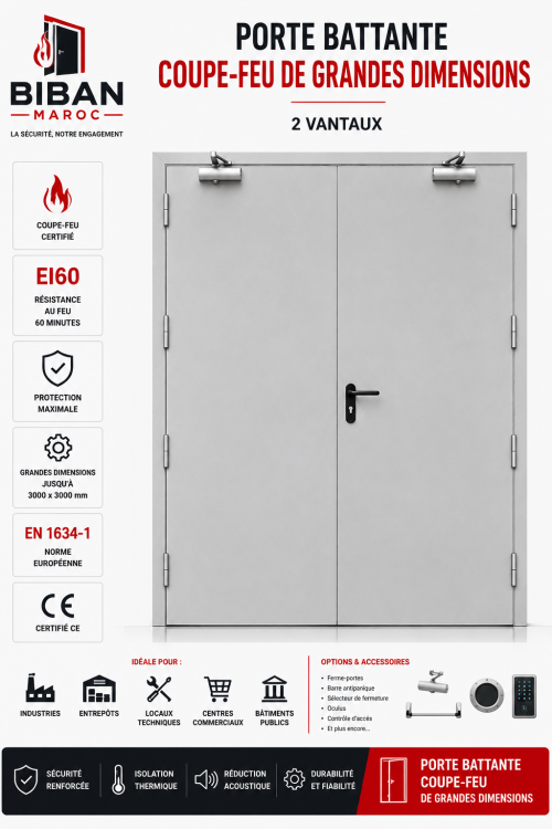Porte Battante Coupe-feu de grandes dimensions 