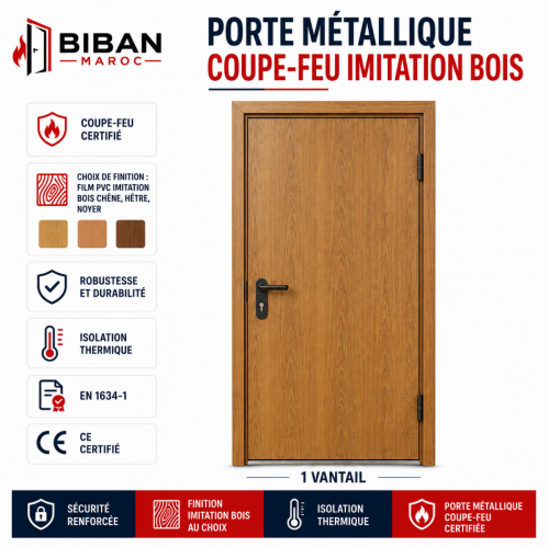 Porte coupe-feu imitation bois