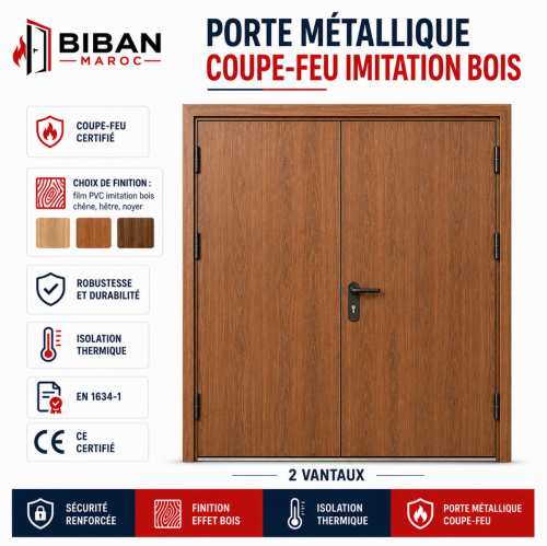 Porte coupe-feu imitation bois