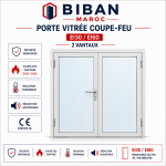 Porte vitrée coupe feu EI30/EI60