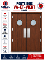 Porte bois va-et-vient coupe-feu EI30/EI60